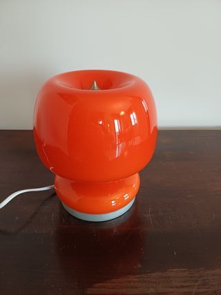 Lampada in vetro opalino arancione space age