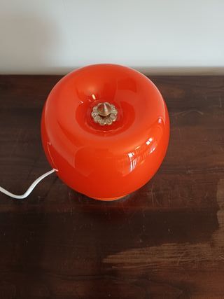 Lampada in vetro opalino arancione space age