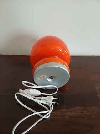 Lampada in vetro opalino arancione space age