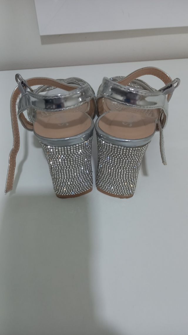 Sandalias de fiesta plateadas