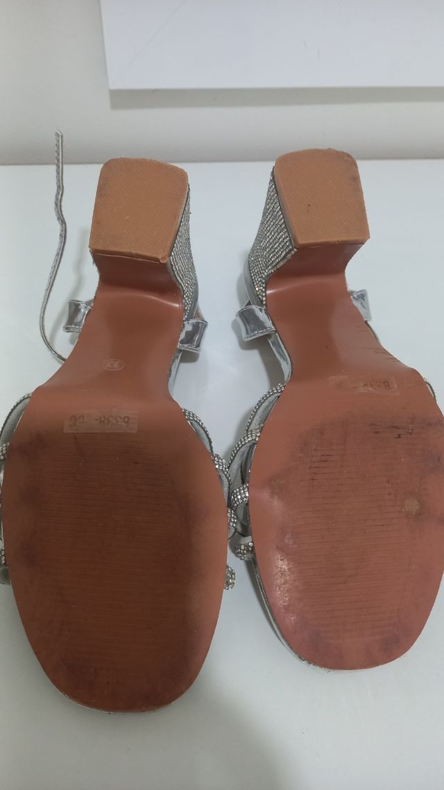 Sandalias de fiesta plateadas