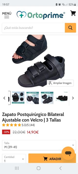 Zapato postoperatorio Ortoprime talla 39-41