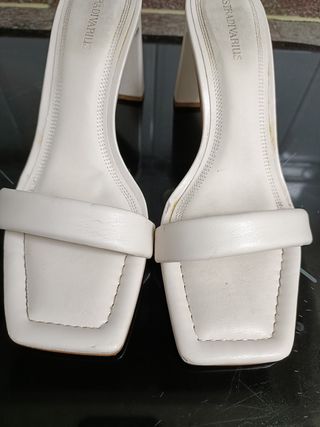 Sandalias Stradivarius Blancas Talla 37