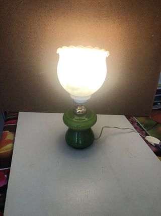 lámparas mesilla madera tallada