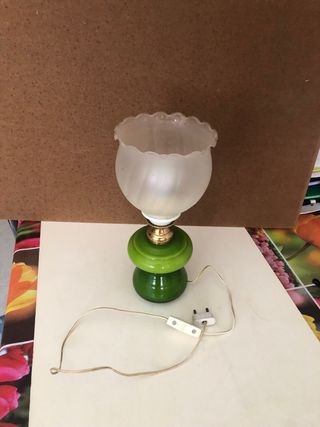 lámparas mesilla madera tallada