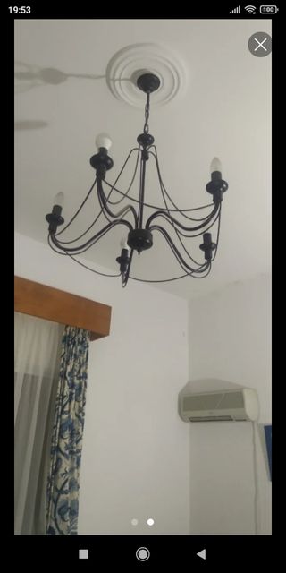 Lampara de forja negro