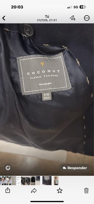 americana de niño marca Coconut l
talla 9-10a
