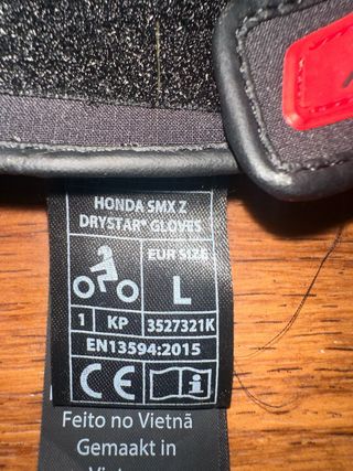 Guantes Moto Alpinestars Honda Negros y Rojos