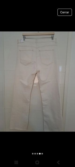 Pantalón mujer vaquero blanco Mango Talla 46