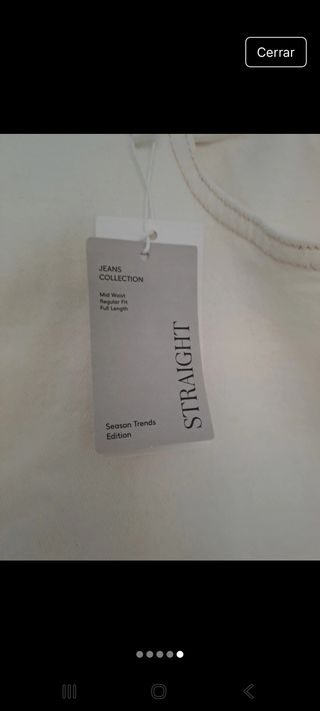 Pantalón mujer vaquero blanco Mango Talla 46