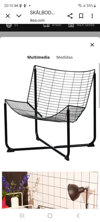Dos sillones SKALBODA Ikea metálico negro
