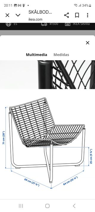 Dos sillones SKALBODA Ikea metálico negro