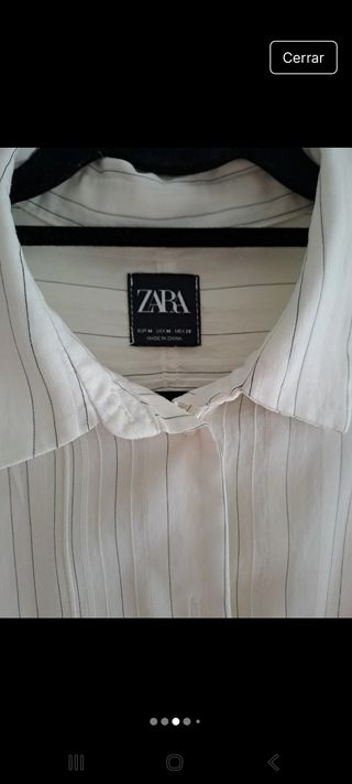 Camisa Zara Rayas Talla M larga mujer