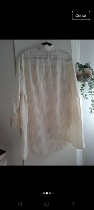 Camisa Zara Rayas Talla M larga mujer