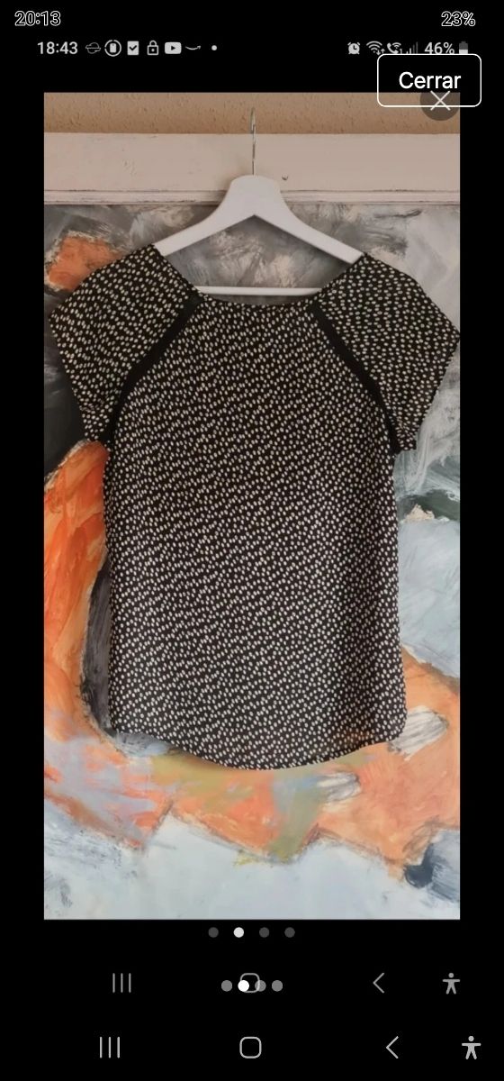 Blusa negra lunares talla S