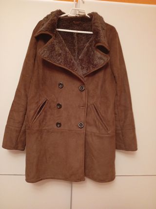 Chaquetón antelina marrón alta calidad