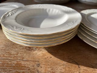 Lote de 12 platos de porcelana Santa Clara