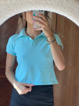 Polo Burberry azul claro/turquesa