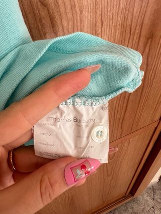Polo Burberry azul claro/turquesa