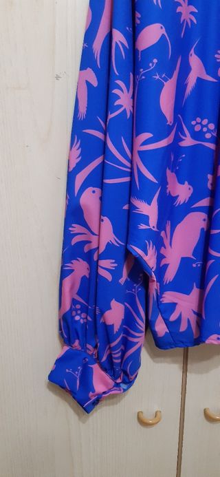 Camicia donna maniche pipistrello fantasia