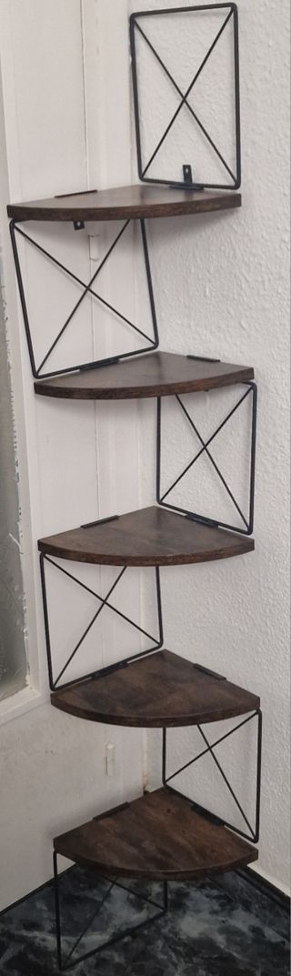 Estantería de esquina madera y metal