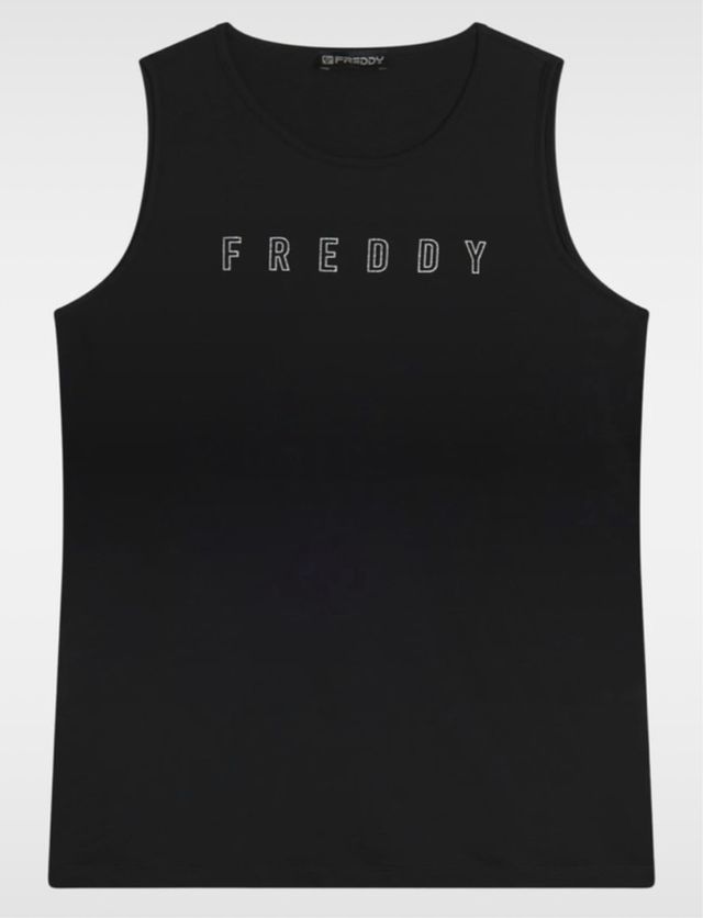 Tuta sportiva Freddy nera leggins + canotta