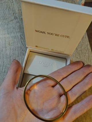 Pulsera rígida de oro y acero