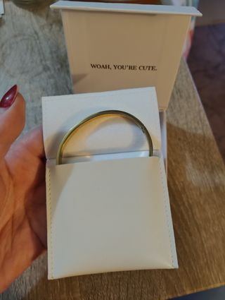 Pulsera rígida de oro y acero