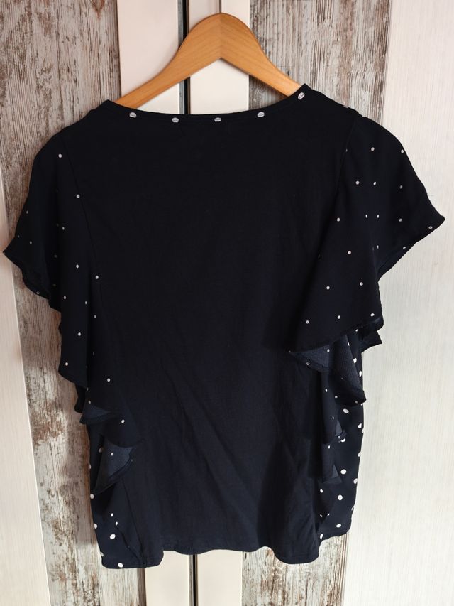 Blusa Azul Marino Sfera Basic lunares blancos tall