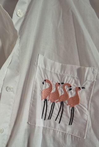 Camisa blanca May talla única flamencos