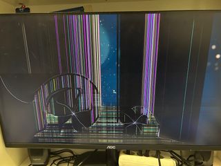 Monitor AOC Negro(Pantalla rota)