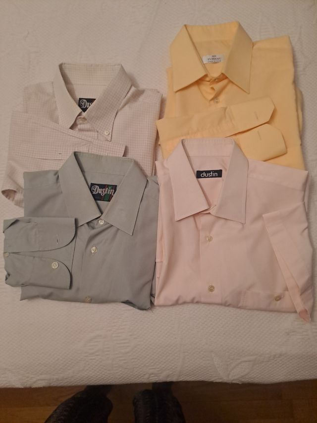 4 camisas vintage hombre T 4/5 manga corta y larga