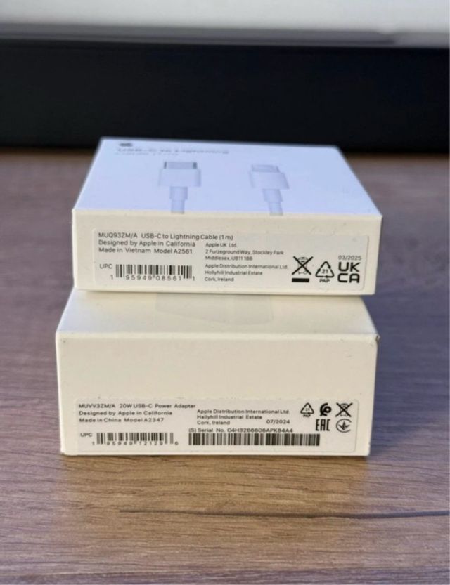 Cable USB-C a Lightning y Cargador 20W Apple