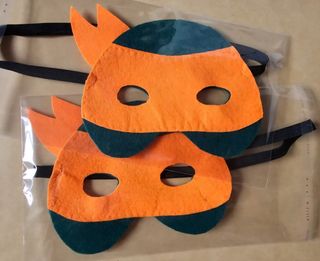 Mascara Tortuga Ninja Artesanal Naranja