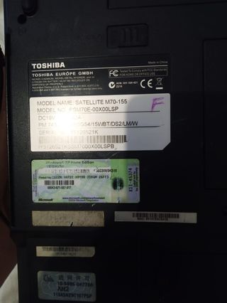 Portátil Toshiba Windows XP