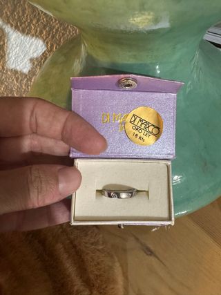 Anillo Di Marco Plata Je t'aime y pulsera 