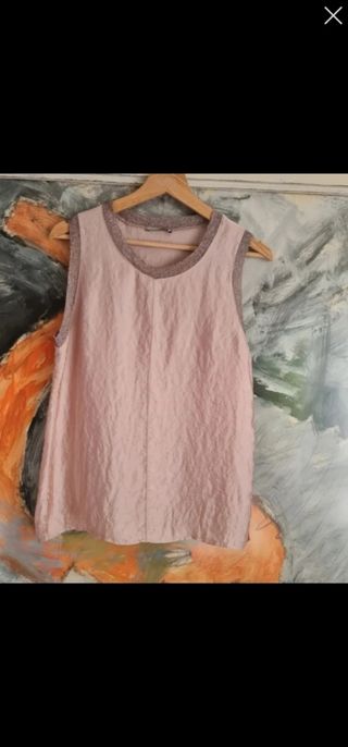 Blusa sin mangas rosa palo Talla M