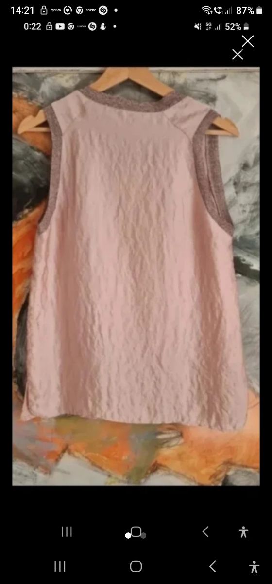 Blusa sin mangas rosa palo Talla M