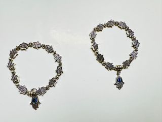 2 Pulseras Hamsa Mano de Fátima