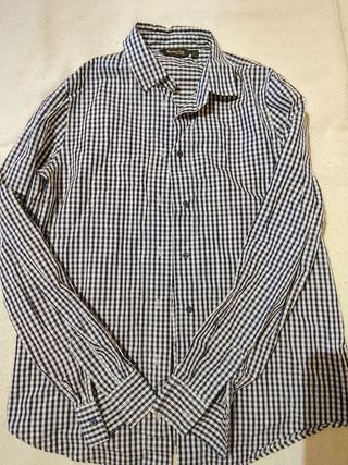 Camisa cuadros Massimo Dutti azul talla 34