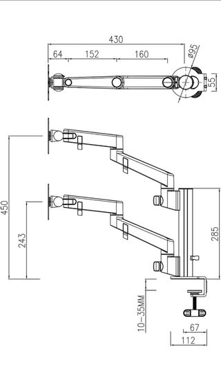 Soporte Monitor Ajustable Negro