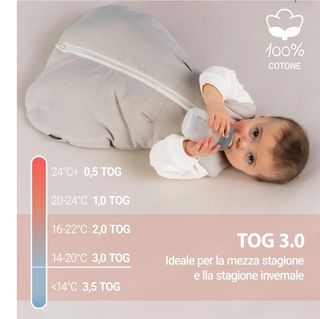 Sacco nanna LALOOna grigio pois 62/68