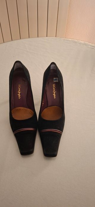 Zapatos de ante negro Corte Inglés Talla 38