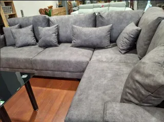 Sofá Rinconera Gris Tela