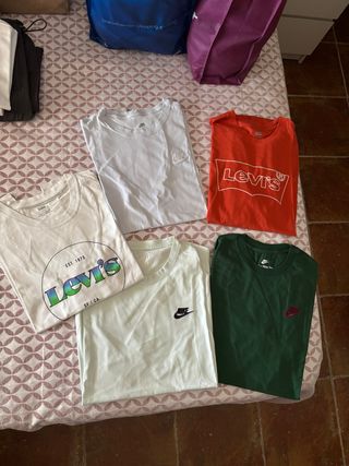 Lote 5 Camisetas Levi's y Nike
