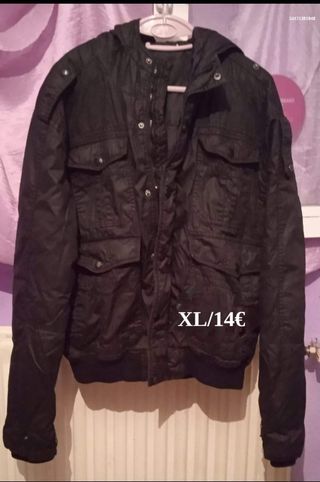 Abrigo negro hombre talla XL