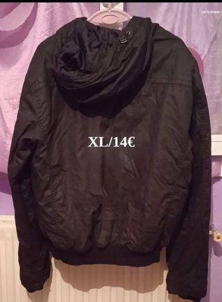 Abrigo negro hombre talla XL