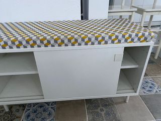 Banco de almacenaje con cojín estampado