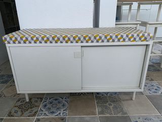 Banco de almacenaje con cojín estampado