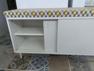 Banco de almacenaje con cojín estampado